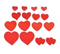 BCOATH 16pcs Red Heart Applique Decorative Patches Embroidered Cloth Sewing Craft for Clothing Decoration DIY