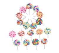 BCOATH 18pcs Colorful Rainbow Lollipop Pendant Charms for Jewelry Making Sweet Candy Ornaments DIY Necklace Accessories for Party Decorations and Themed Events