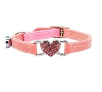 BCOATH 1pc Adjustable Rhinestone Cat Heart Collar Bell for Kittens and Cats Cute Neck Chain for Daily Wear and Outdoor Adventures