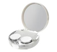 BCOATH 1pc Creative Marbling Pattern Lens Box Compact Portable Round Case for Travel and Outdoor Use Lightweight and Attractive Design for Organizing Your Lenses Silver