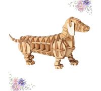 BCOATH 1pc Handmade Wooden Dog Puzzle Kit Educational Model Assembly Toy for Boy Girl Creative and Safe Enhances Practical Skills for Home Decoration Fun Learning Activity