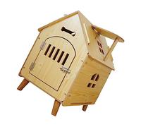 BCOATH 1pc Outdoor Wooden Dog House Wooden Pet Kennel for Dogs Sturdy Structure Solid Wood Foot Support for Sleeping and Playing Versatile for Use