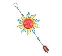 BCOATH 1pc Sun Shape Wind Chime Pendant Bell for Garden Balcony Decorative Hanging Wind Bell with Beautiful Sounds Present for Loved Ones Red