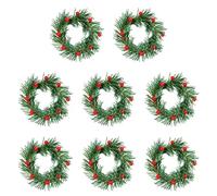BCOATH 1set Christmas Berry Garland Candle Holder Decoration Set 8 Pcs Green Artificial Foliage Photo Prop for Holiday Diy Wreath and Table Decor