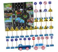 BCOATH 1Set Traffic Sign Building Blocks Road Signs Cars Map Educational for Safe Simulation Traffic Signs for Learning