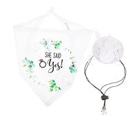 BCOATH 1set Wedding Hat and Scarf Pet Headdress for Special Occasions Includes Scarf My Humans Are Getting Married Text for Dog Parties and Celebrations