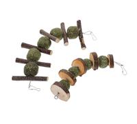 BCOATH 2 Pcs Apple Wood Pet Chew for Hamsters Rabbits Small Animals Natural Grass and Wood Material with Vitamins Safe Molar Teeth Grinding Plaything to Boredom and Promote Healthy