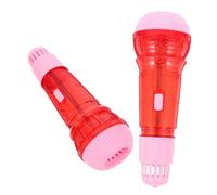 BCOATH 2 Pcs Echo Mic for Plastic Musical Microphone Safe Language Development Interactive Pretend Play Instrument for Early Education Pink