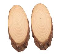 BCOATH 2 Pcs Outdoor Wooden Stepping Stones Oval Wood Plaques for Garden Pathway Weatherproof Wood Walkway with Natural Texture Grip for Lawn and Patio Decorative Paving Stones