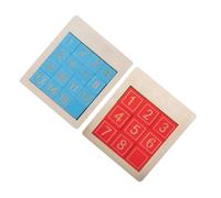 BCOATH 2 Pcs Sliding Number Puzzle Wooden Educational Logical Thinking Training for Early Learning and Number Cognition Smooth Safe Corners Suitable