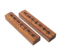 BCOATH 2 Pcs Solid Wood Paperweights for Calligraphy and Drawing, 7.1" Bamboo Style Paper Press Set with Storage Box, Traditional Scholar’s Accessory for Art Studio and Rice Paper Scrolls