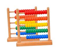BCOATH 2 Pcs Vintage Style Wooden Abacus for Preschool Learning Five Row Bead Counting Frame Educational Tool for Developing Math Skills Fine Motor Coordination and Cultural Heritage