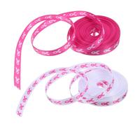 BCOATH 2 Rolls Breast Cancer Awareness Decorative Ribbon Wired Edge for Fundraising Crafts Wrapping Holiday Packaging and Balloon Decorations