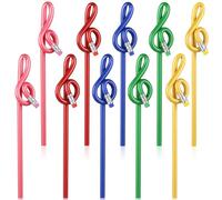 BCOATH 20 Pcs Music Note Shaped Pencils and Students, Assorted Colored Plastic Drawing and Painting Pencils with Black Lead and Eraser, for Party Favors and Classroom Use