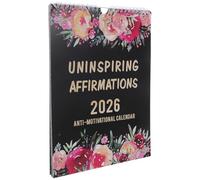 BCOATH 2026 Affirmations Desk Calendar Standing Monthly Planner with Inspirational Quotes Red Floral Design Positive Self-affirmation Flip Calendar for Office and Teacher Use
