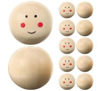BCOATH 20pcs 25mm Natural Wood Smiling Face Doll Head Beads, Loose Wooden Smile Face Beads for DIY Jewelry Making and Crafting Accessories