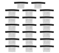 BCOATH 20pcs Plastic Wig Net Clips for Hair Extensions with 6 Teeth Fastening Black Sturdy Wig Clips for Secure Hold and No Fading for Cosplay Hair Nets