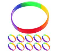 BCOATH 20pcs Rainbow Silicone Wristbands Vibrant Pride Month Bracelets for Parades Party Supplies Versatile Unisex Bands for Pride Outfits and Event Accessories