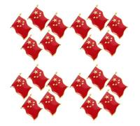 BCOATH 20pcs Red Alloy China Flag Badge Lapel Pins Five-pointed Star Shape, Resistance to Fading, Compact Design for National Day Celebrations and Themed Events
