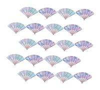 BCOATH 20pcs Vintage Wooden Fan Charms for Jewelry Making DIY Craft Supplies for Hairpins Bracelets Necklaces and Headdresses Creative Design Lake Blue with Butterfly Lily Flower