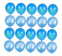 BCOATH 20pcs World Map Latex Balloons Set Light Dark Blue Globe Party Supplies Classroom Decorations Reusable Photo Prop for School Gatherings and Birthday Celebrations