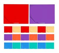 BCOATH 24pcs A4 Plastic File Folders with L Shaped Corner Tabs, Multicolored Waterproof Document Holder Organizer for Efficient Office Filing and Storage