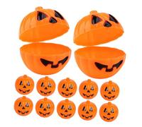 BCOATH 24pcs Halloween Pumpkin Containers Plastic Storage Box Case Mini Fillable Pumpkins Candy Jar Bucket Trick-or-treat Box Party Favor