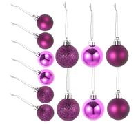 BCOATH 24pcs Holiday Tree Ornaments Xmas Mini Christmas Ball Ornaments Christmas Balls Hanging Tree Decorative Decorations Decor Purple