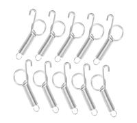 BCOATH 24pcs Large Cage Door Spring Hooks for Rabbit and Bird Cages Metal Wire Latch Fixing Hooks with Spring Lock for Small Animal Accessories