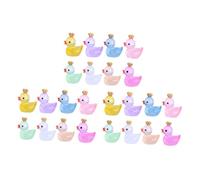 BCOATH 24Pcs Mini Resin Duck Figurines Glow Dark Duck Statues for Micro Landscape Dollhouse Garden Decor Craft Accessories