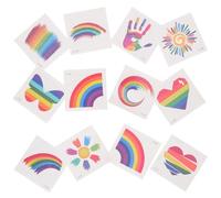 BCOATH 24pcs Rainbow Flag Sticker Body Temporary Tattoos Gradient Design, Water Transfer Material, Mild Texture and Environmentally Protection for Parades and Gay Pride