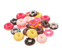 BCOATH 24pcs Resin Donut Shape DIY Charms for Crafting and Jewelry Making Accessories, Not Easy to Decay, for Keychain Pendants and DIY Handicrafts