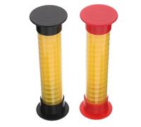 BCOATH 2pcs 5-Second Sand Timer with Sound for Board Games Decorative Small Hourglass Timer Accessory Multi-Function for Classroom Use Portable with Crimson and Ebony Caps