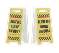 BCOATH 2pcs Acrylic Double-Sided Memo Clip Stand Desktop Note Display Clip with Warning Sign Shape, Cute Office Card Holder for Table Message and Event Sign Holders