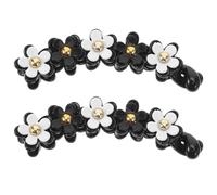 BCOATH 2pcs Acrylic Five-petaled Flower Hair Ponytail Holder Banana Hair Clips for Women, Non-slip and Comfortable to Use, Elegant Design for Wedding and Party