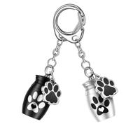 BCOATH 2pcs Aluminium Alloy Pet Ashes Keychain Keepsake Gift, Metal Ash Key Holder Pendant for Memorial Place, Cremation Jewellery Urn Keyring for Pet Loving Friends