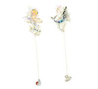 BCOATH 2pcs Ancient Chinese Style Metal Bookmarks for Students and Readers Decorative Antique Design with Mythical Figures Texture Gift for Family and Friends