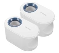 BCOATH 2pcs Automatic Toothpaste Dispenser Kit for Adults Wall Mounted Toothpaste Squeezer Holder with Adhesive Installation Space-saving Bathroom Organizer in White and Ocean Blue