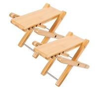 BCOATH 2pcs Bamboo Bathroom Stool for Toilet Squatting Footrest Durable Non Slip Folding Footstool for Adults Stable Load Bearing Toilet Step Stool for Bathroom Use