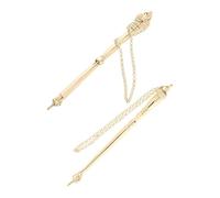 BCOATH 2pcs Bible Reading Tool Zinc Alloy Yad Torah Pointer Chain Elegant Golden Scripture Pointer for Accurate Text Following Synagogue Reading Aid Jewish Holiday Present