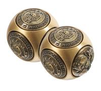 BCOATH 2pcs Brass Baoding Balls with Six-Sided Engraved Relief Hand Exercise Therapy Balls for Stress Relief Hand Strengthening and Finger Coordination Decorative Home Fitness Squeeze