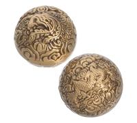BCOATH 2pcs Brass Hand Exercise Balls with Dragon Phoenix Vintage Design for Muscle Strengthening and Finger Rehabilitation Grip Strength Trainer Spheres for Home Fitness and Elegant Hand