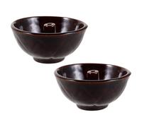 BCOATH 2pcs Ceramic Indian Puja Oil Lamp Holder Traditional Diwali Butter Candle Tealight Stand for Festival Prayer Rituals Home Decor and Buddhist Ceremony Supplies