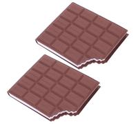 BCOATH 2Pcs Chocolate Scented Self-Stick Notepads Strong Adhesive, Mini Pocket Memo Pads for Students and Office Stationery, Creative Chocolate Shaped Stickies for School and Work Use