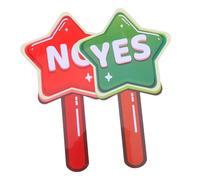 BCOATH 2pcs Classroom Voting Paddles Double-sided Yes No Handheld Boards Red Green Plastic Signs for Teachers Students Interactive Answer Game