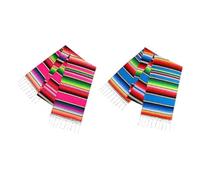BCOATH 2pcs Cotton Mexican Table Runners Stylish and Stain Resistant Decorative Cloth for Home and Restaurant Use Protect Table against Spill