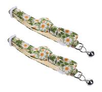 BCOATH 2pcs Cute Cat Collar with Bell Cartoon Dog Collar with Bow Tie Adjustable Pet Collar Decor