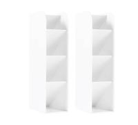 BCOATH 2pcs Desktop Pen Holder Pencil Box Set for Students, White Plastic Multi-function Stationery Organiser Simple Fashion Design, Easy to Use Desktop Storage Solution