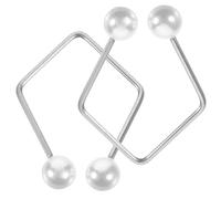 BCOATH 2pcs Facial Exercisers for Cheeks Dimple Maker, Stainless Steel and Imitation Pearl Material, Trainer for Developing Natural Dimples, Suitable for People of Ages and Genders