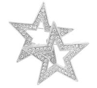 BCOATH 2pcs Five Pointed Star Brooch Pin Silver Zinc Alloy Dainty Lapel Pins for Women Versatile Suit Accessories for Wedding Party Ceremony Lightweight Sparkling Rhinestone Design